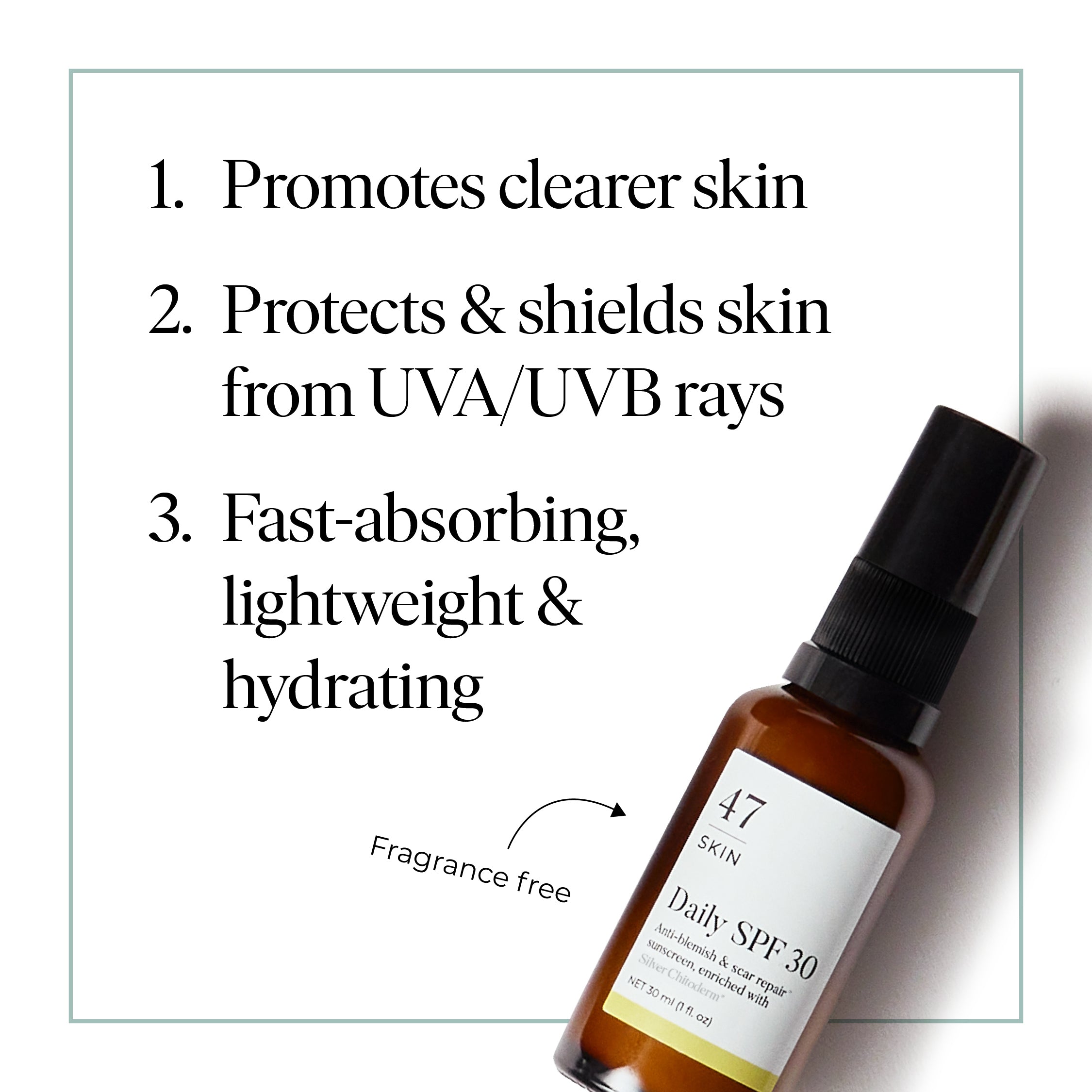 Daily SPF 30, enriched with Silver Chitoderm®