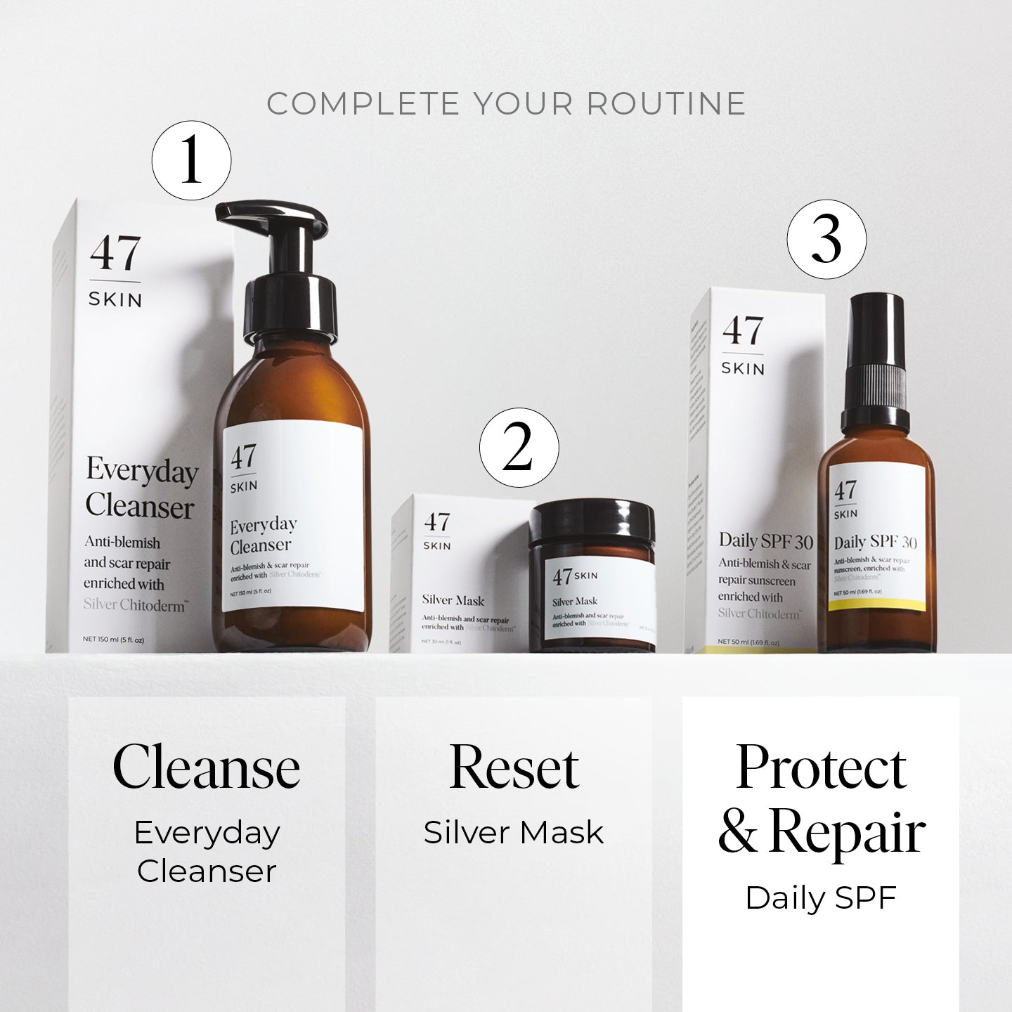 Daily SPF 30, enriched with Silver Chitoderm®
